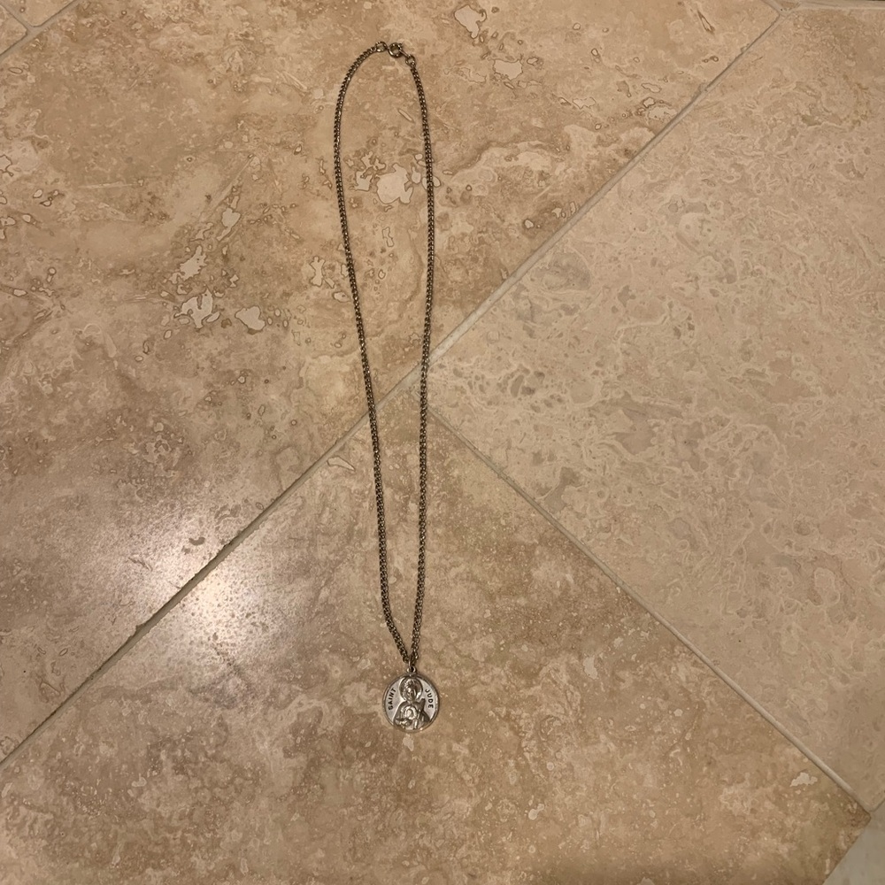20 Inch Sterling Silver Saint Jude Necklace
